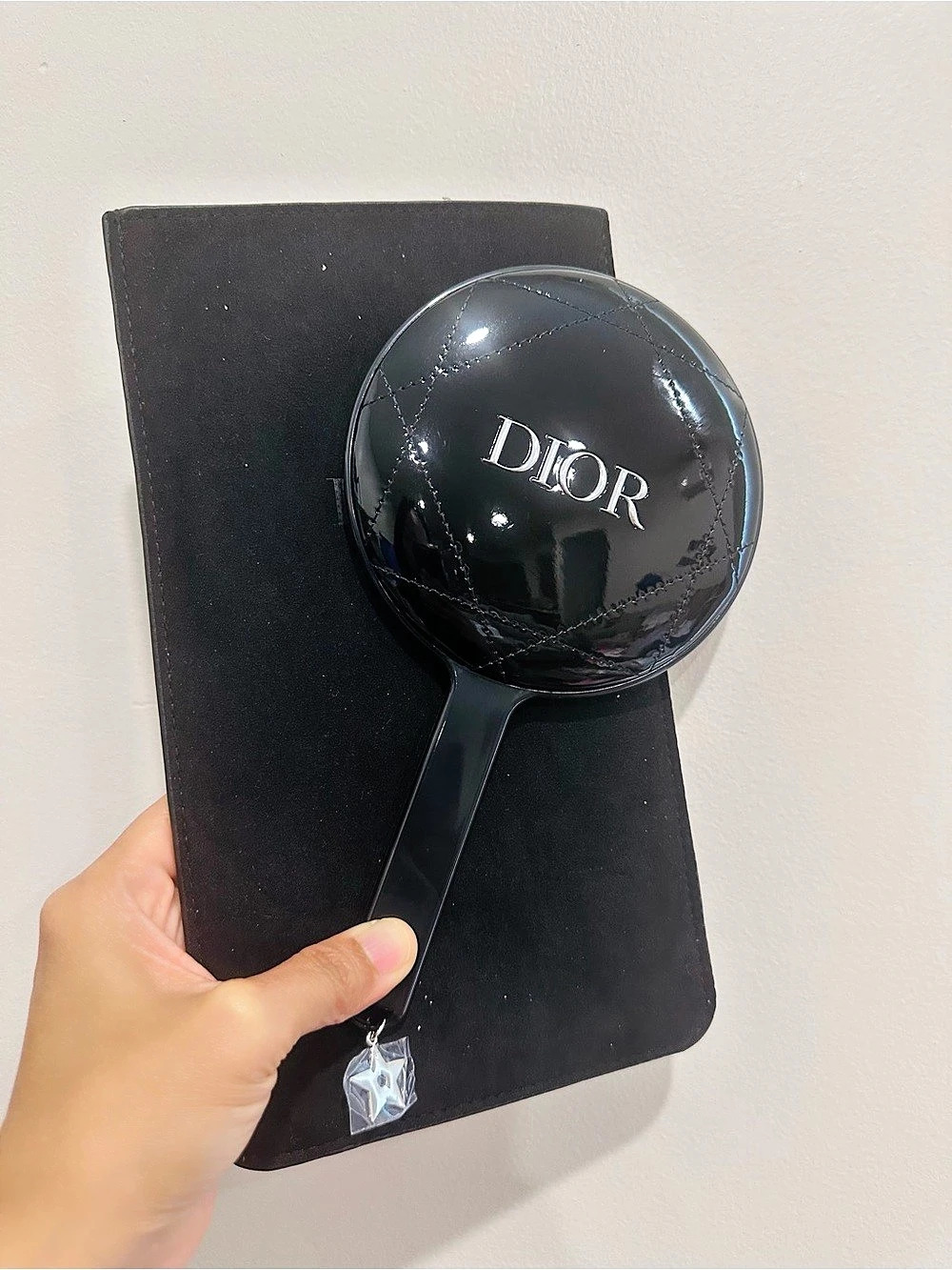 Dior Handheld Mirror Swag with Pouch and Box